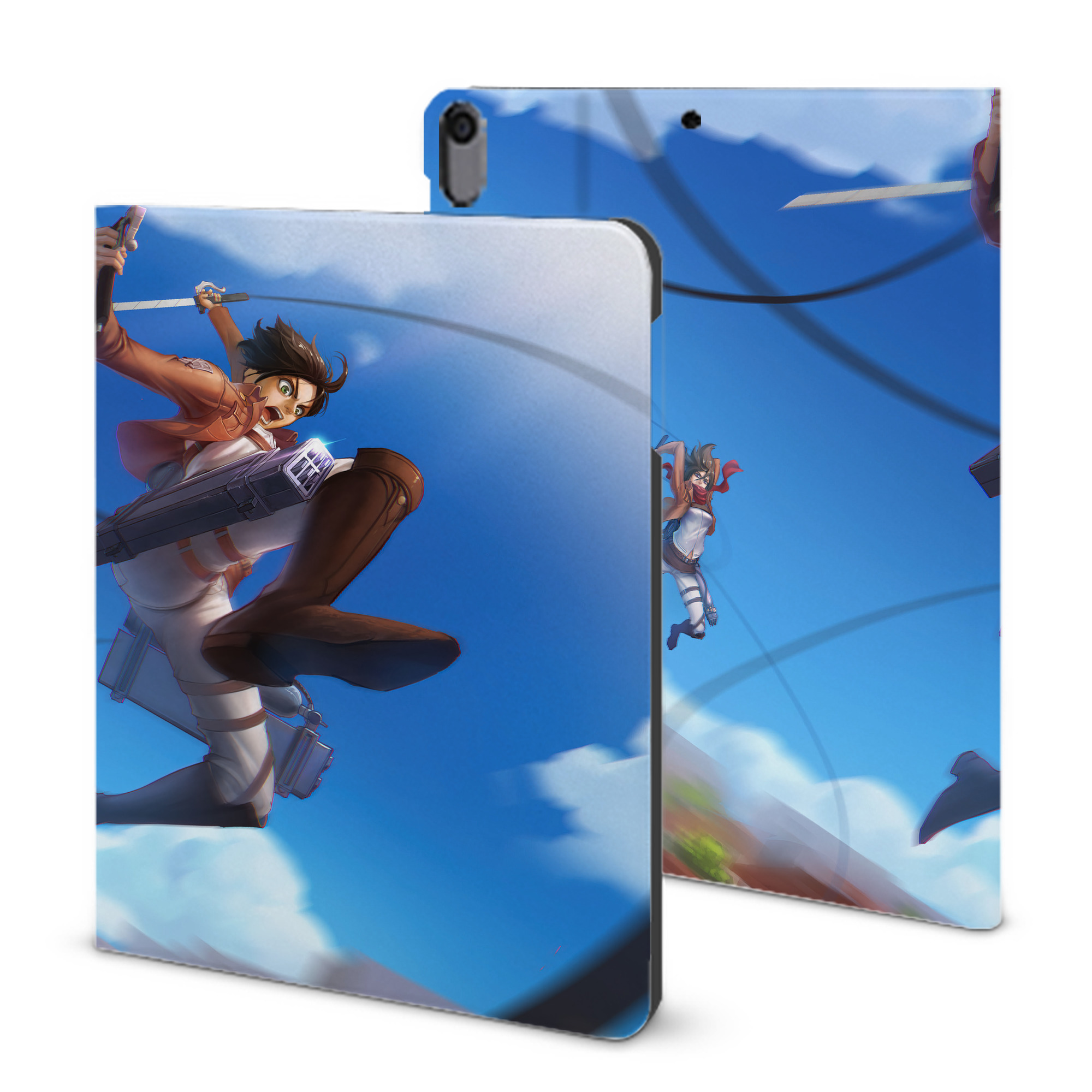 （画像用） 進撃の巨人 Attack on Titan IPad ケース ブック型 PUレザー TPU 耐衝撃 軽量 薄型 ペン収納なし 全面保護 IPad 各モデル対応